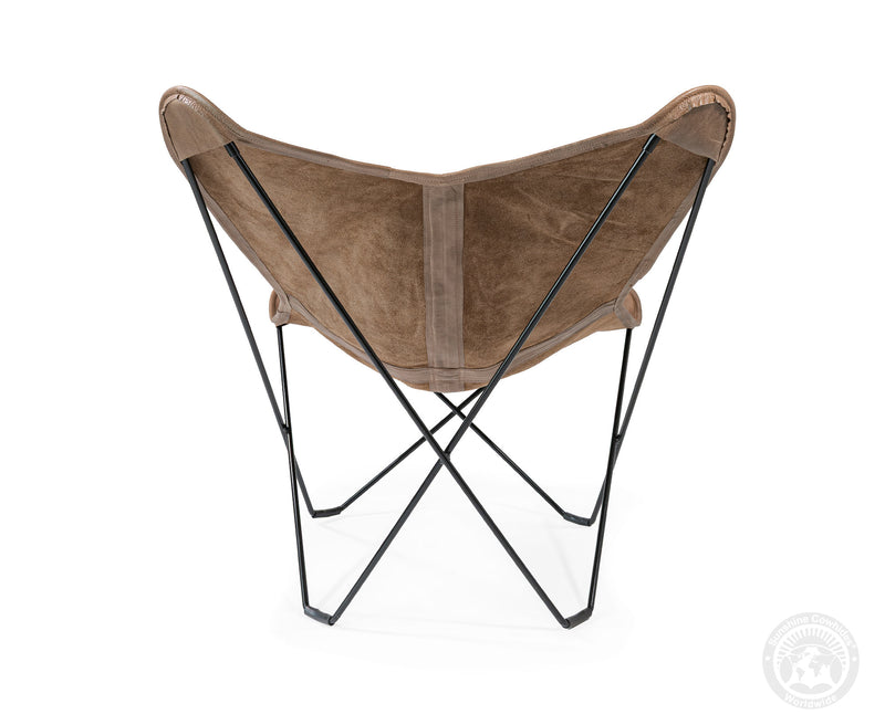 Butterfly Chair - Cowhide Leather Light Brown