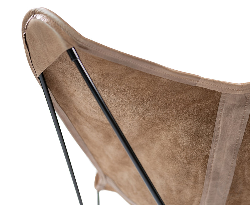 Butterfly Chair - Cowhide Leather Light Brown