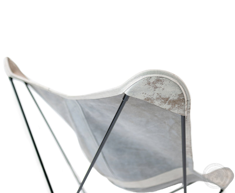 Butterfly Chair - Cowhide Leather Marble Dark