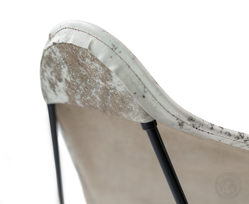 Butterfly Chair - Cowhide Leather Marble Dark