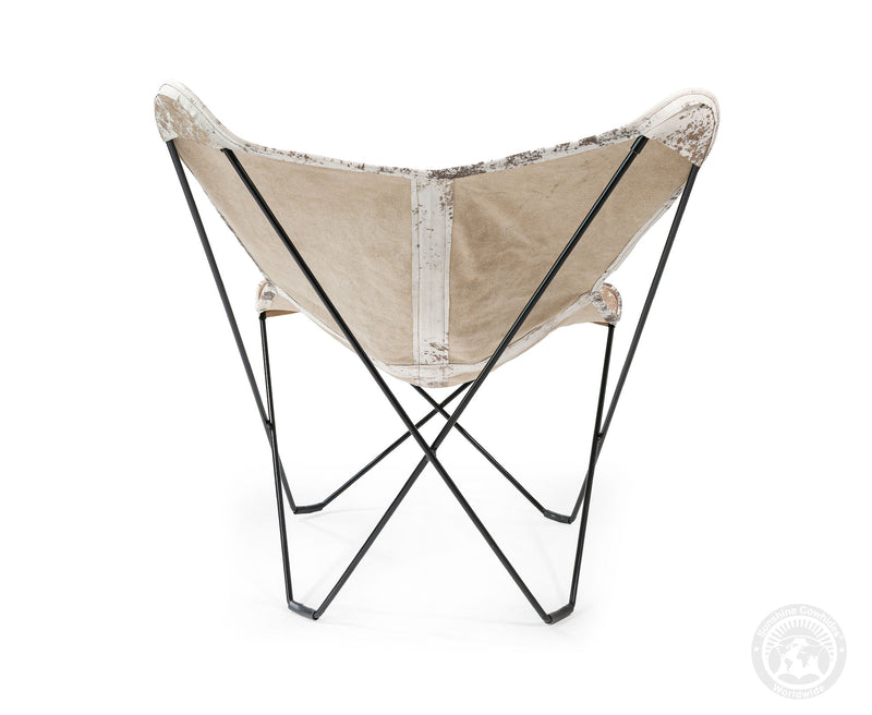 Butterfly Chair - Cowhide Leather Marble Dark