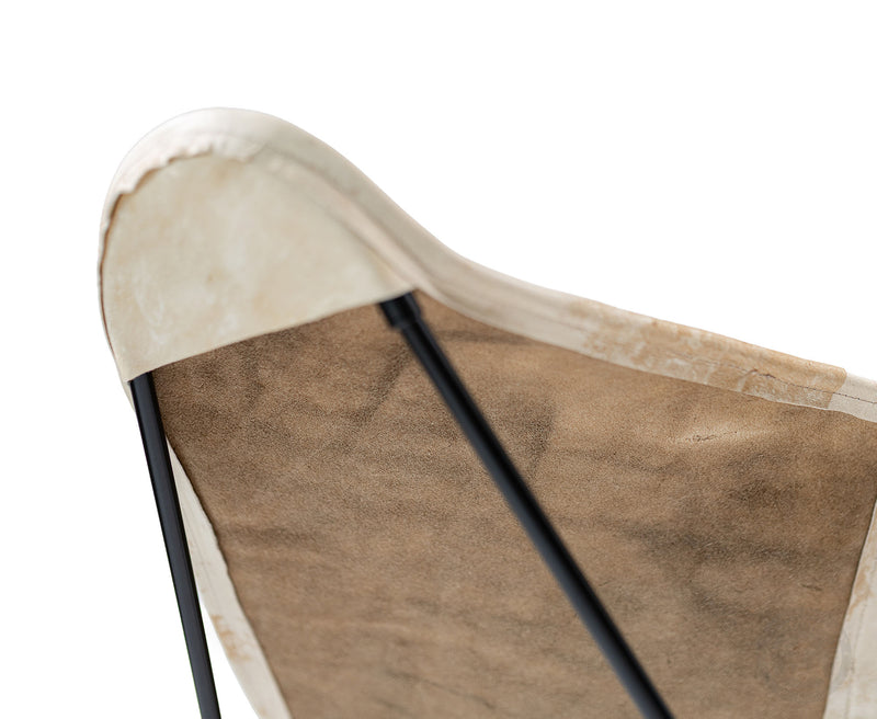 Butterfly Chair - Cowhide Leather Marble Light