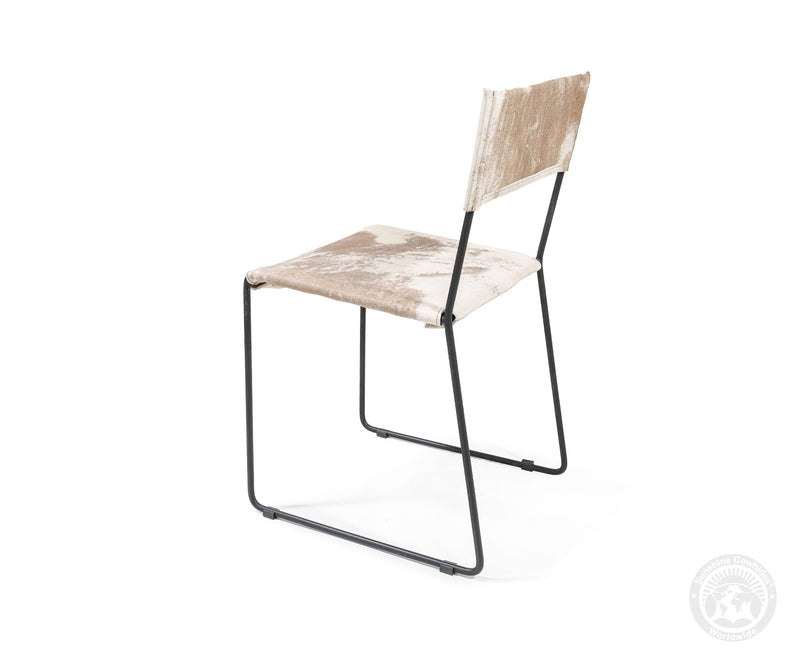 One Wire Genuine Cowhide Leather Dining Chair - Marble Dark
