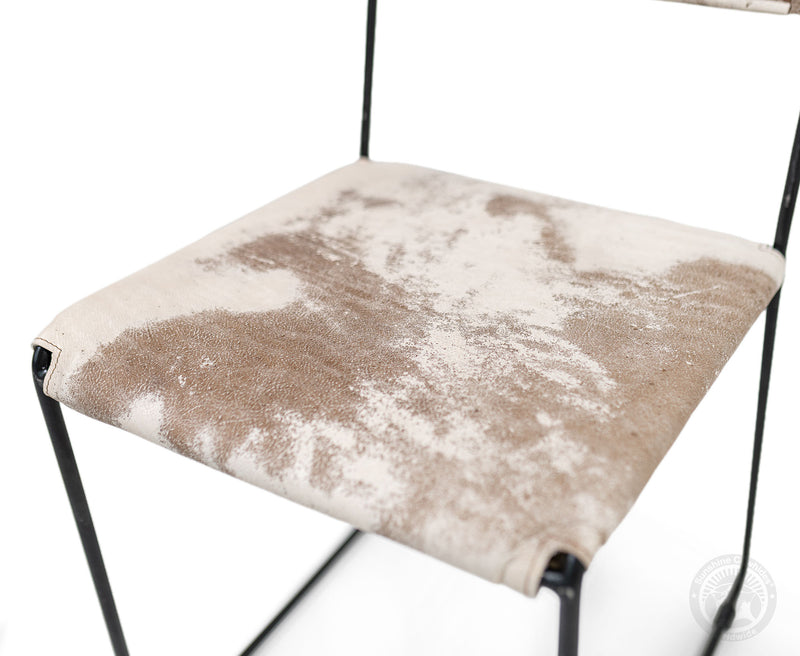 One Wire Genuine Cowhide Leather Dining Chair - Marble Dark