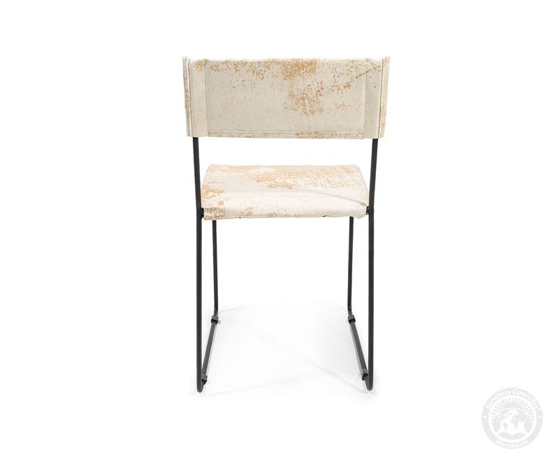 One Wire Genuine Cowhide Leather Dining Chair - Marble Light