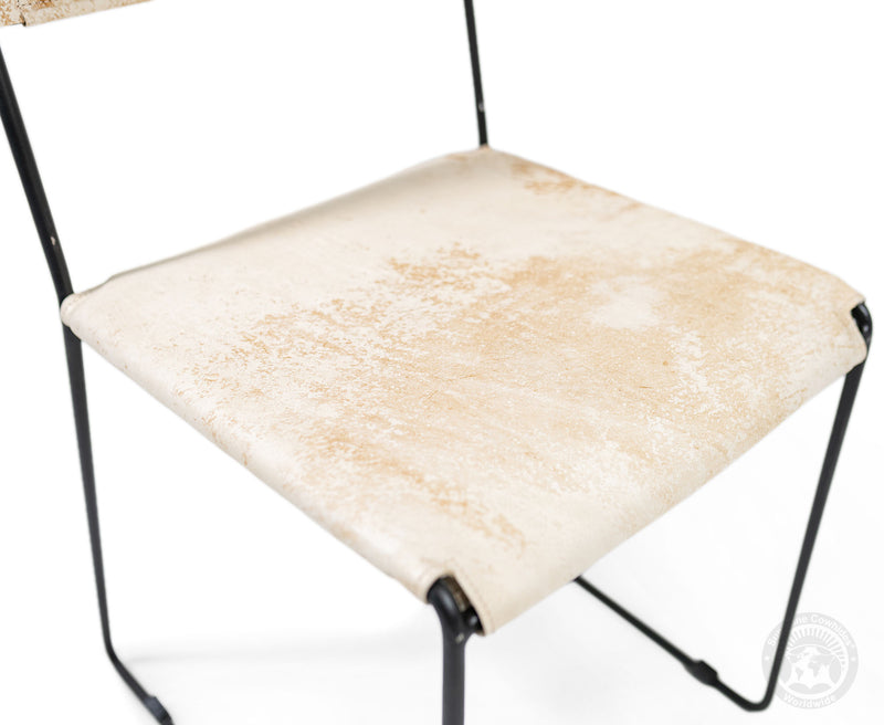 One Wire Genuine Cowhide Leather Dining Chair - Marble Light