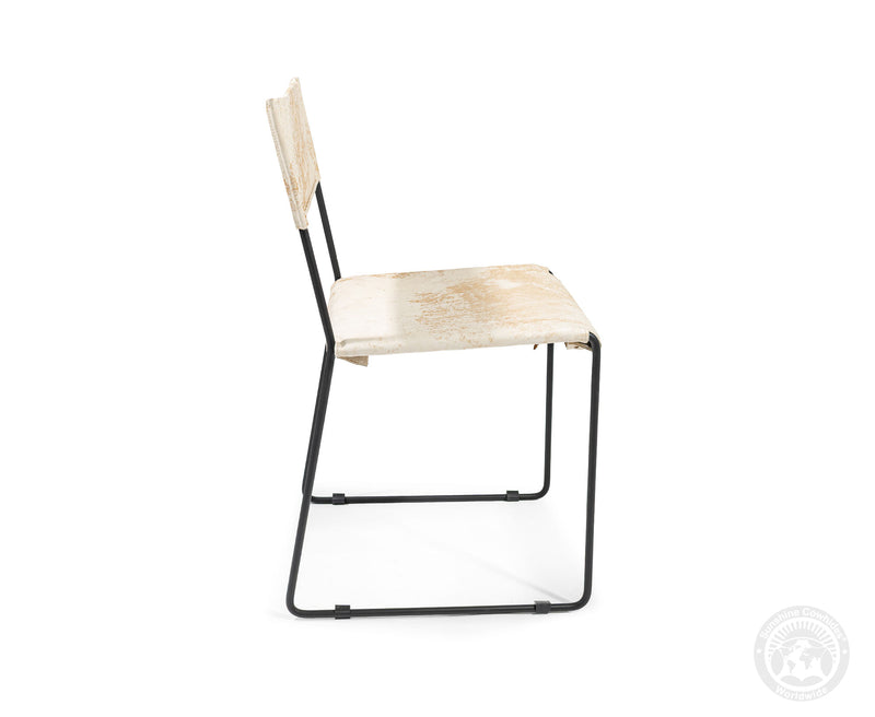 One Wire Genuine Cowhide Leather Dining Chair - Marble Light