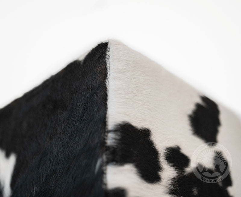 Cowhide Ottoman/ Pouf - Black and White