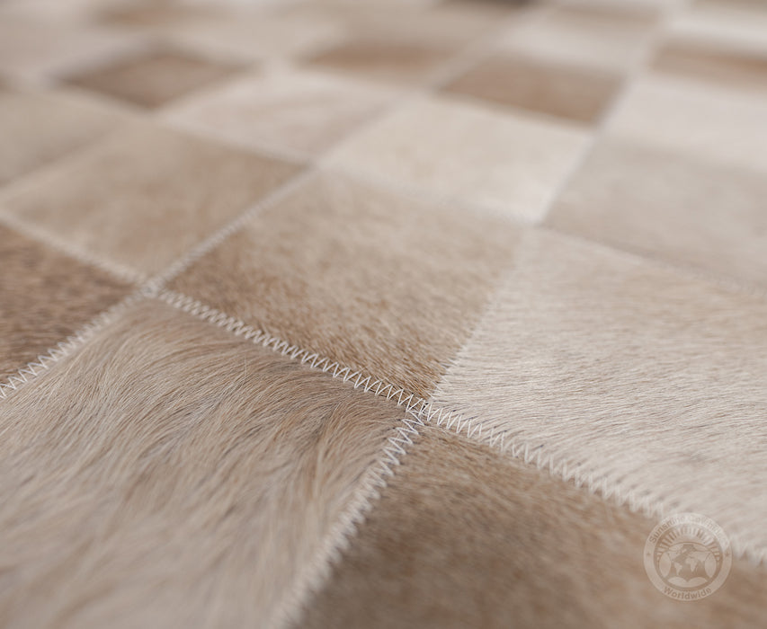 Taupe/Champagne - Designer Rug - Runner - Squares