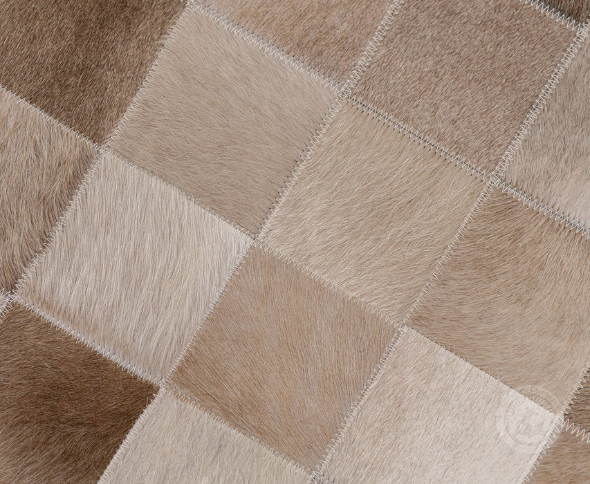 Taupe/Champagne - Designer Rug - Runner - Squares