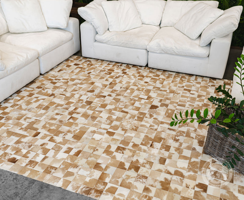 Brown and White - Designer Rugs - Squares