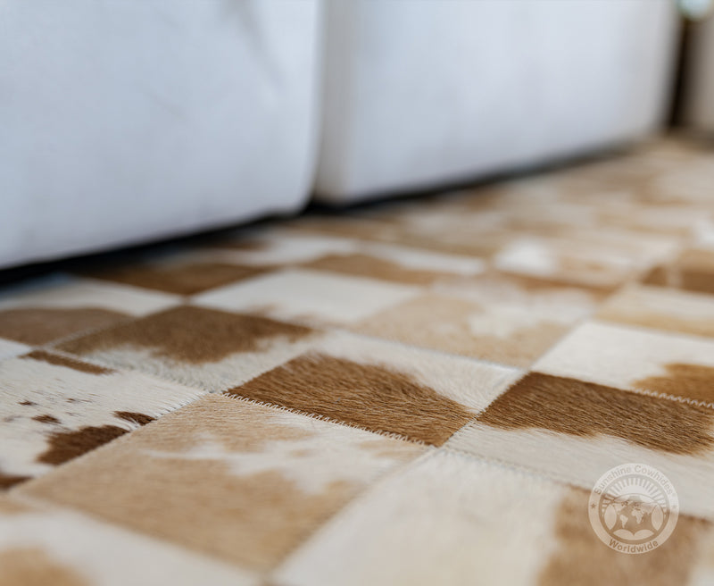 Brown and White - Designer Rugs - Squares