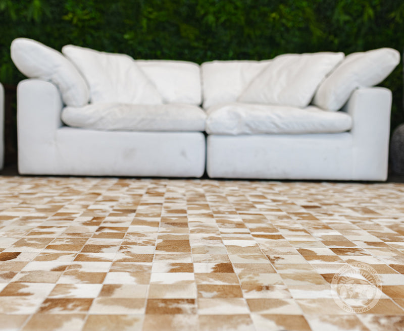 Brown and White - Designer Rugs - Squares