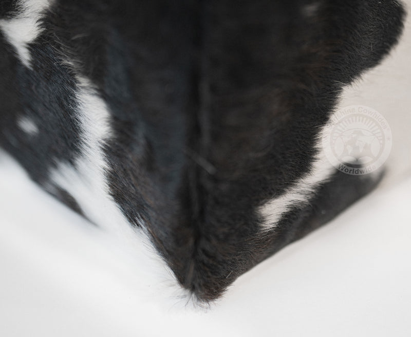 Cowhide Ottoman/ Pouf - Black and White