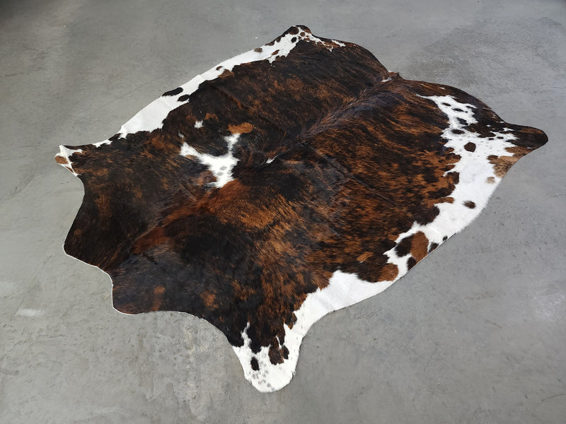 Premium Tricolor Cowhide Rug Size 5.9 X 6.10 ft