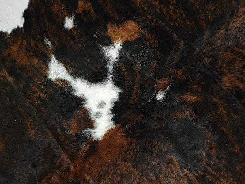 Premium Tricolor Cowhide Rug Size 5.9 X 6.10 ft