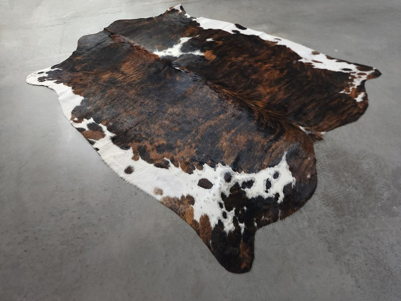 Premium Tricolor Cowhide Rug Size 5.9 X 6.10 ft