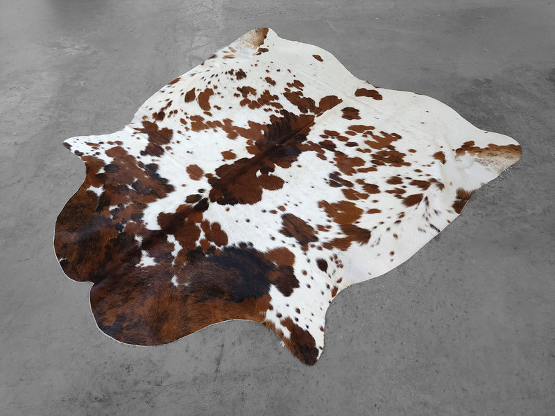 Premium Tricolor Cowhide Rug Size 6.0 X 6.5 ft