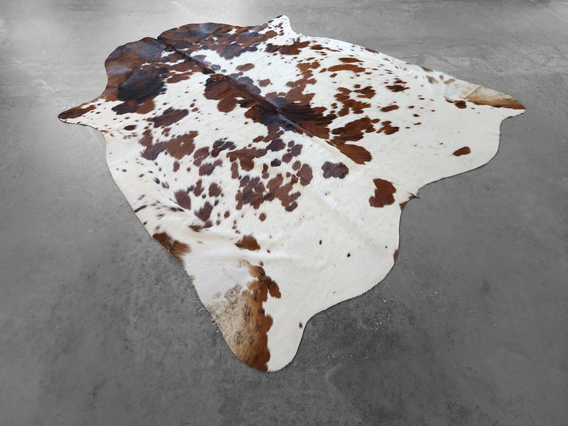 Premium Tricolor Cowhide Rug Size 6.0 X 6.5 ft
