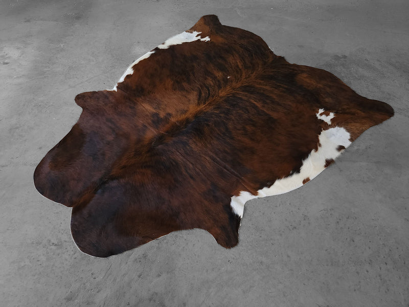 Premium Tricolor Cowhide Rug Size 6.1 X 7.0 ft