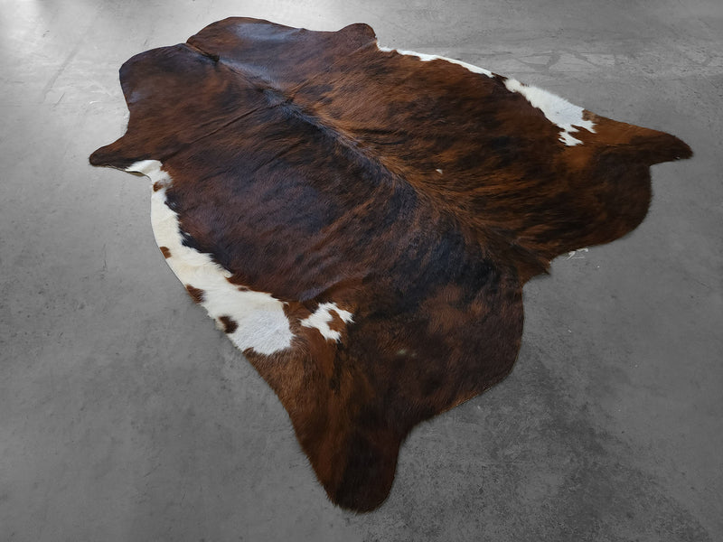Premium Tricolor Cowhide Rug Size 6.1 X 7.0 ft