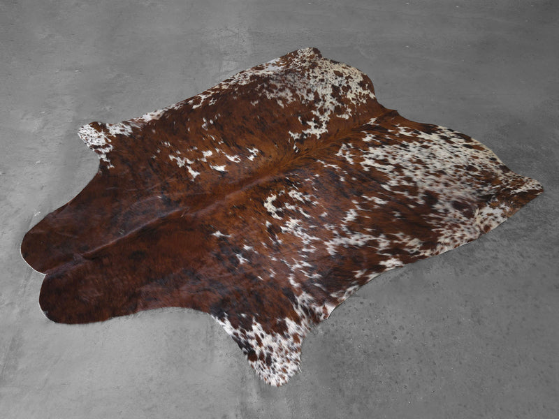 Premium Tricolor Cowhide Rug Size 5.7 X 6.10 ft