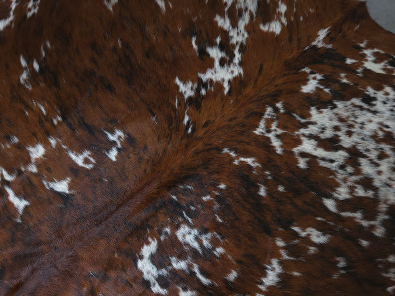 Premium Tricolor Cowhide Rug Size 5.7 X 6.10 ft