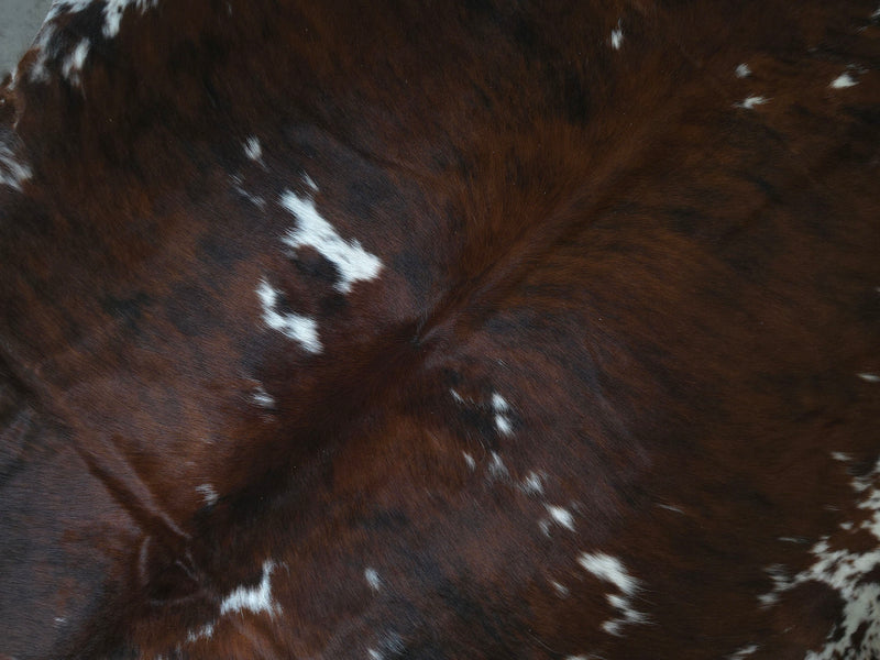 Premium Tricolor Cowhide Rug Size 6.5 X 6.9 ft