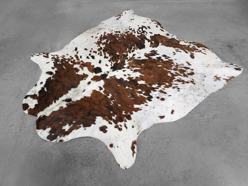 Premium Tricolor Cowhide Rug Size 6.0 X 6.11 ft