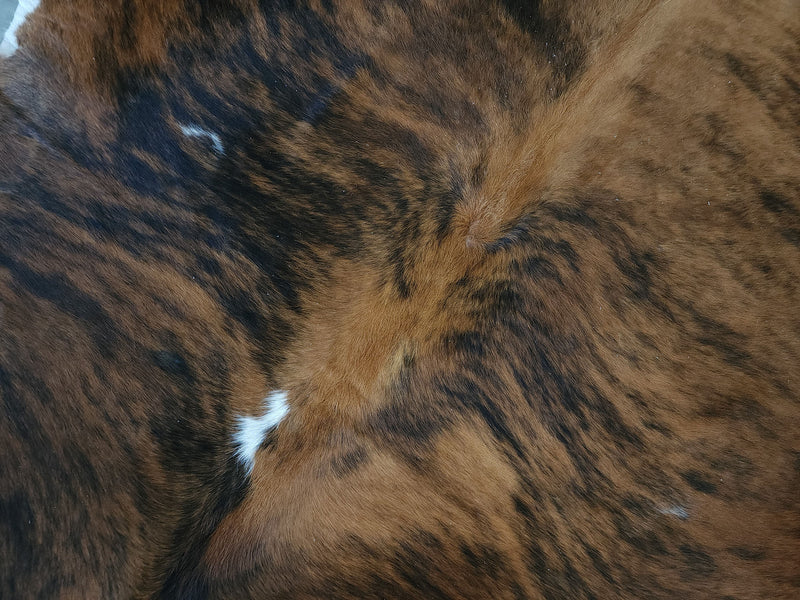 Premium Tricolor Cowhide Rug Size 6.7 X 7.0 ft