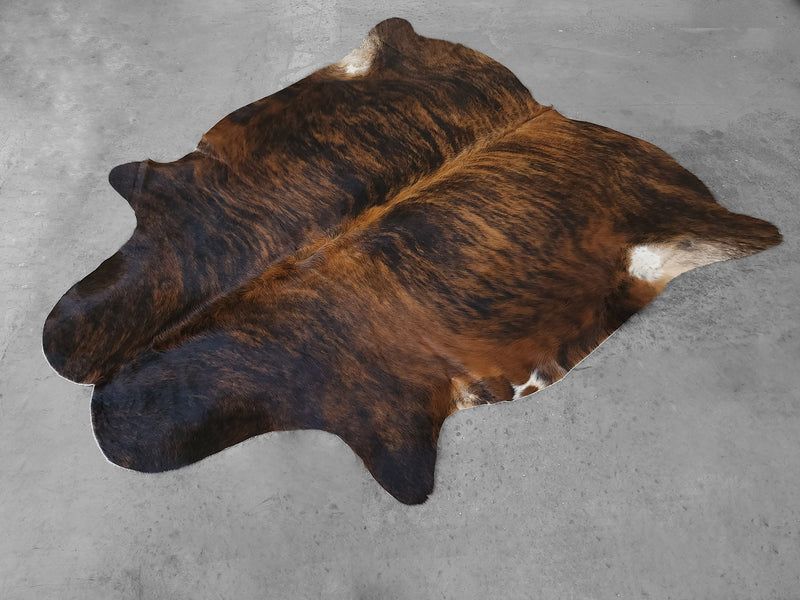 Premium Brindle Cowhide Rug Size 6.6 X 7.0 ft