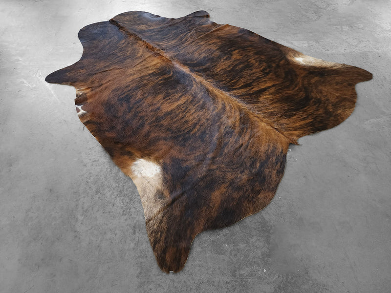 Premium Brindle Cowhide Rug Size 6.6 X 7.0 ft