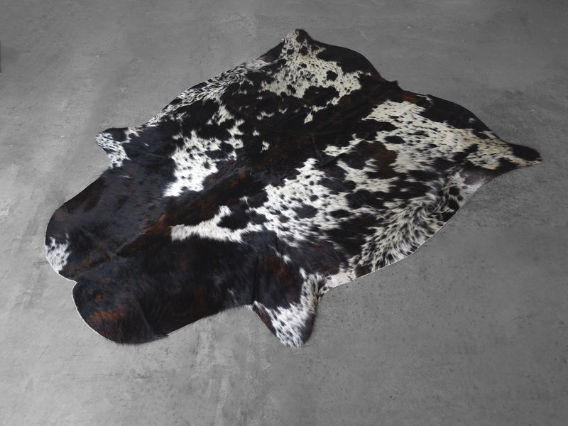 Premium Tricolor Cowhide Rug Size 6.0 X 7.2 ft