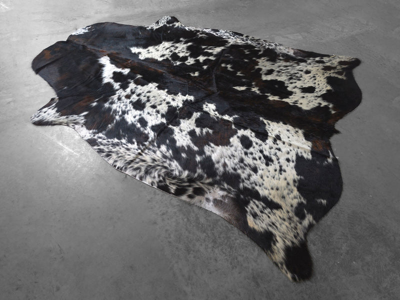 Premium Tricolor Cowhide Rug Size 6.0 X 7.2 ft