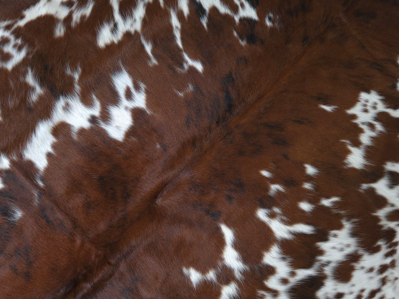 Premium Tricolor Cowhide Rug Size 6.2 X 7.2 ft