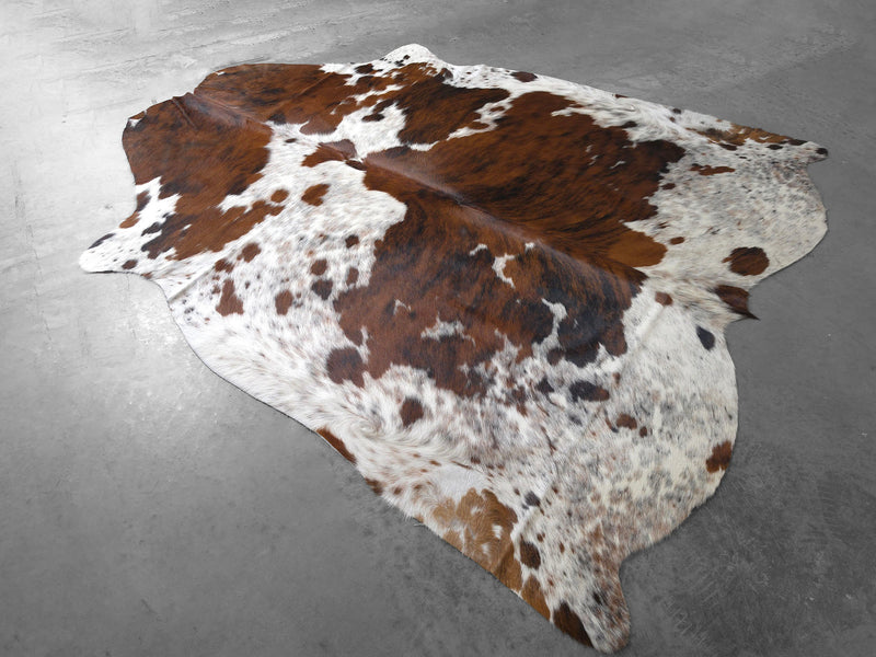 Premium Tricolor Cowhide Rug Size 6.0 X 6.11 ft