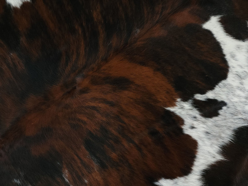 Premium Tricolor Cowhide Rug Size 7.7 X 7.7 ft