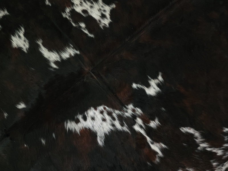 Premium Tricolor Cowhide Rug Size 6.11 X 7.3 ft