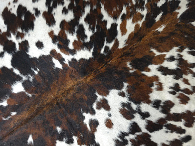 Premium Tricolor Cowhide Rug Size 6.5 X 7.10 ft