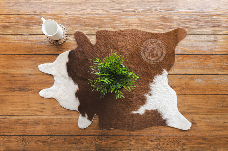 Mini Cowhide Rug - Brown and White