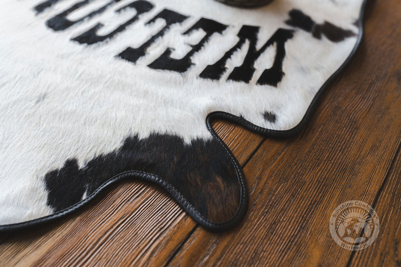 Mini Cowhide Rug - Welcome 24 x 35''