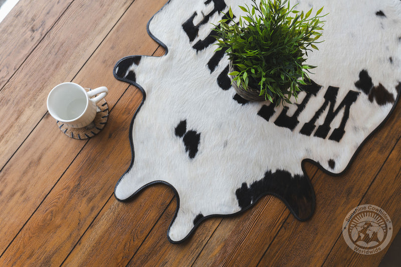 Mini Cowhide Rug - Welcome 24 x 35''