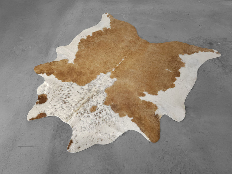 Premium Brazilian Hereford Cowhide Rug Size 6.6 X 6.10 ft