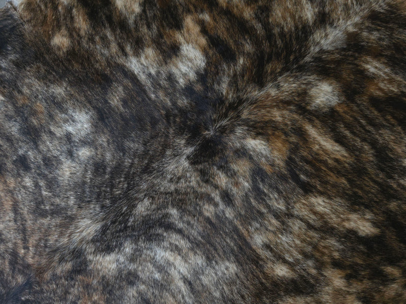 Premium Brazilian Brindle Exotic Cowhide Rug Size 6.1 X 6.2 ft