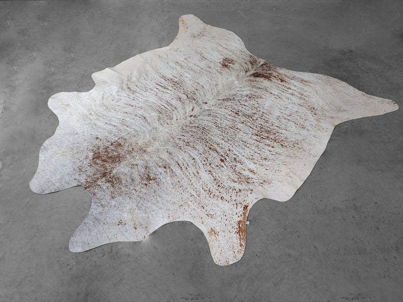 Premium Brazilian Salt and Pepper Cowhide Rug Size 7.5 X 7.3 ft