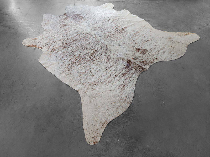 Premium Brazilian Salt and Pepper Cowhide Rug Size 7.5 X 7.3 ft