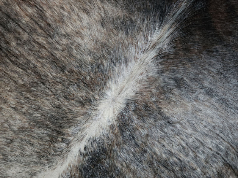 Premium Brazilian Salt and Pepper Cowhide Rug Size 7.0 X 6.8 ft