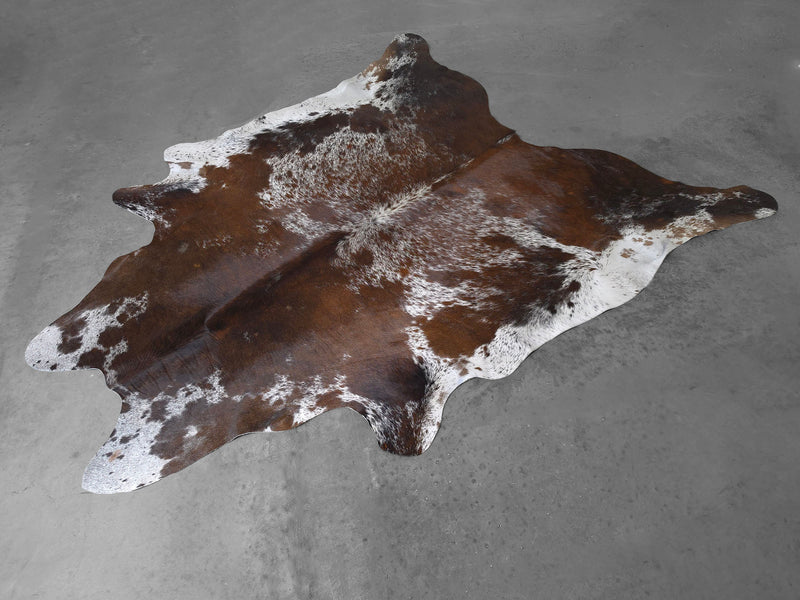 Premium Brazilian Salt and Pepper Cowhide Rug Size 6.6 X 7.3 ft