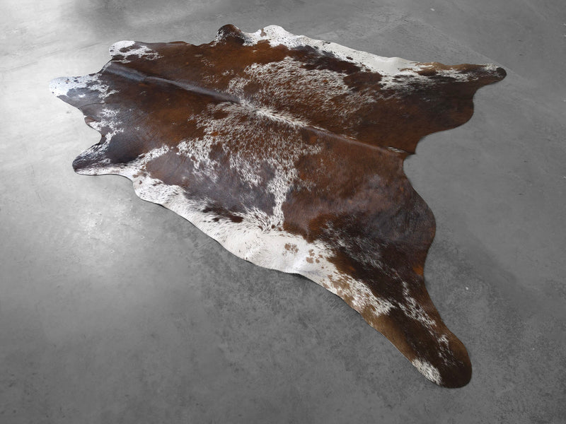 Premium Brazilian Salt and Pepper Cowhide Rug Size 6.6 X 7.3 ft