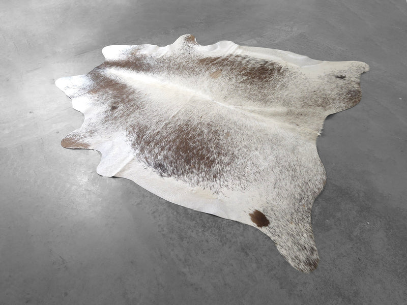 Premium Brazilian Salt and Pepper Cowhide Rug Size 6.2 X 7.2 ft
